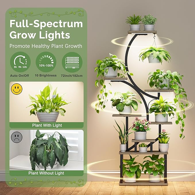 Plant Stand Indoor with Grow Lights - Image 3