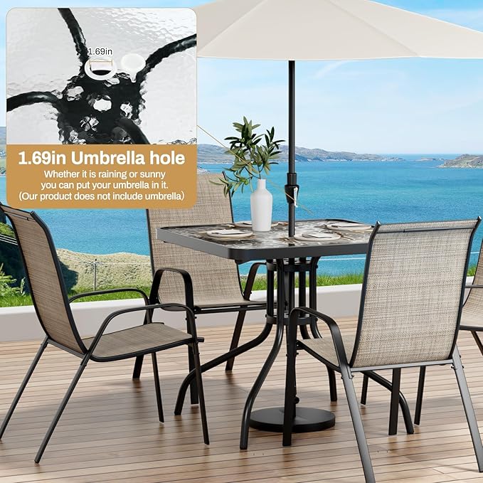 Arlopu 5 Piece Outdoor Patio Dining Set, Porch Furniture - Image 6