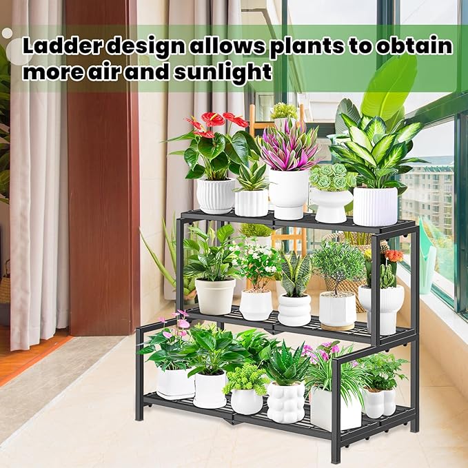 3 Tier Stair Style Metal Plant Stand - Image 8