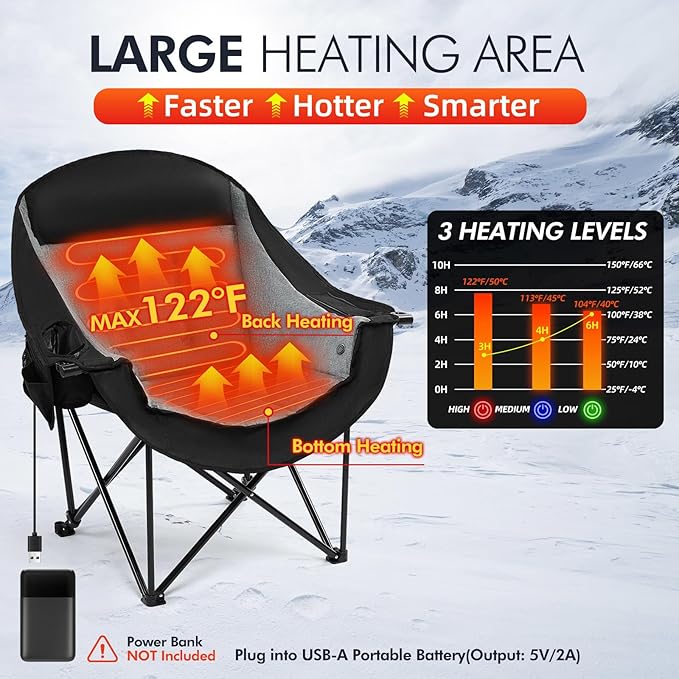 Heated Oversized Camping Chair - Image 4