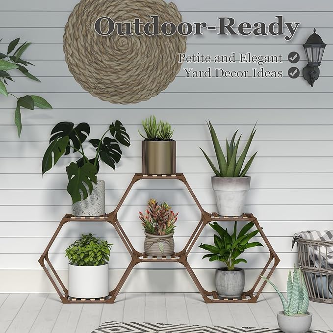 Tikea Plant Stand Indoor Hexagonal Plant Stand - Image 3