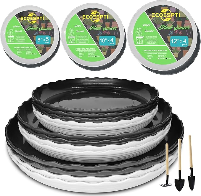 13 Pack Plant Saucer, 8 10 12 Inch Durable Plastic Plant Trays by Lifecouldbesointeresting