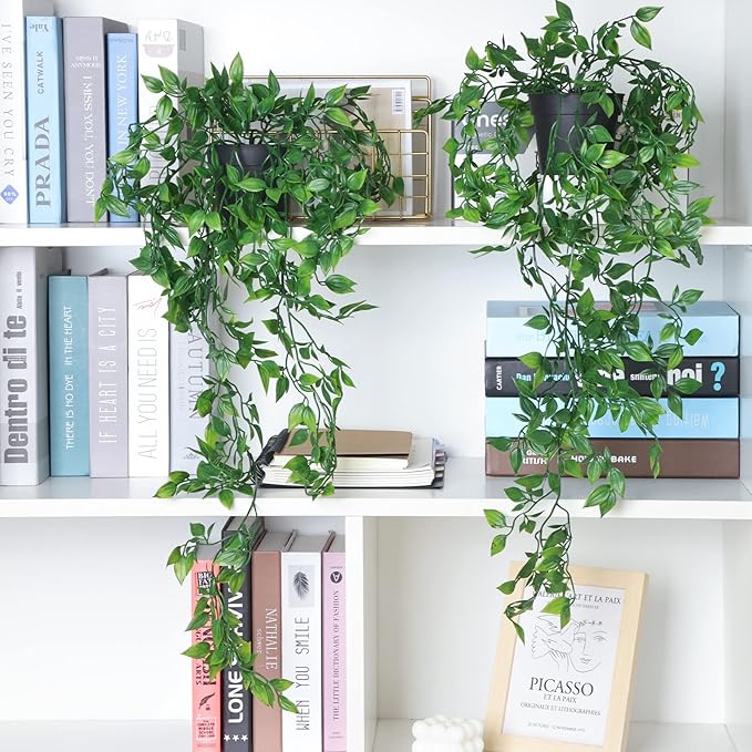 Whonline 3 Pack Artificial Hanging Plants Fake Plants - Image 4