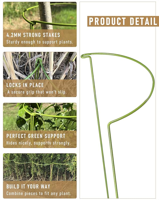 10-Pack Plant Support Stakes, Heavy Duty Steel Plant Stakes as Monstera Plant - Image 3