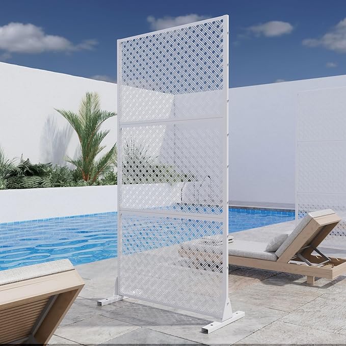 Casaphoria 72" H x 35" W Metal Outdoor Privacy Screen, Freestanding Decorative - Image 2