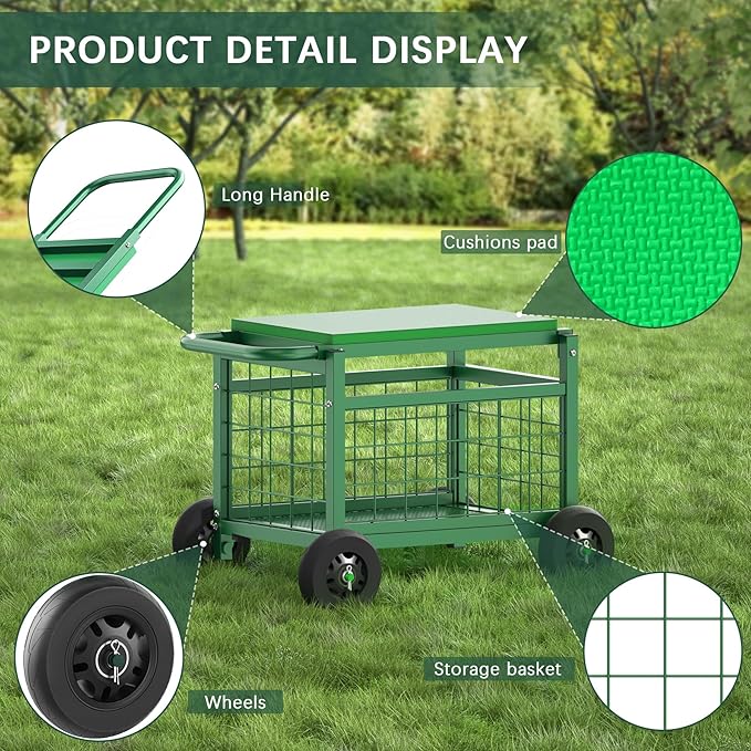 FLINTER Rolling Garden Work Seat - Image 9