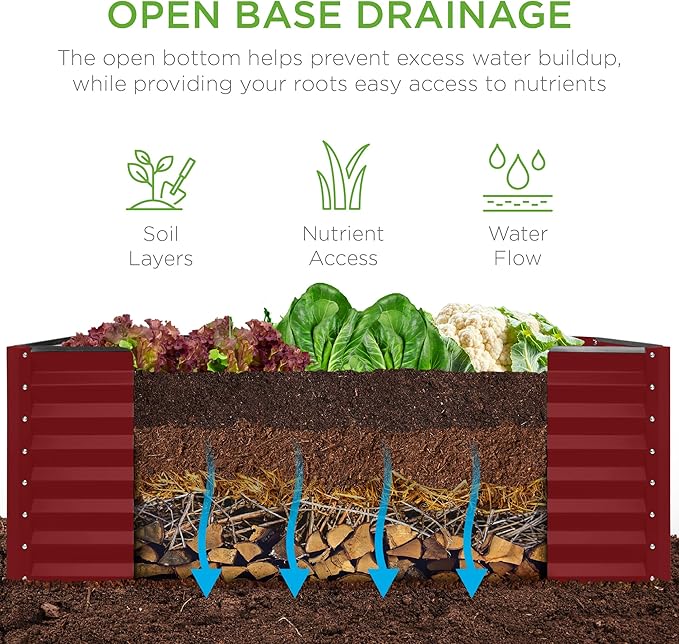 Best Choice Products 4x2x2ft Outdoor Metal Raised Garden Bed, Deep Root Box - Image 5