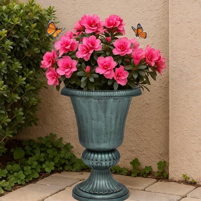 Magshion 20" Urn Planters for Outdoor Plants, Large Decorative Front Porch - Image 4