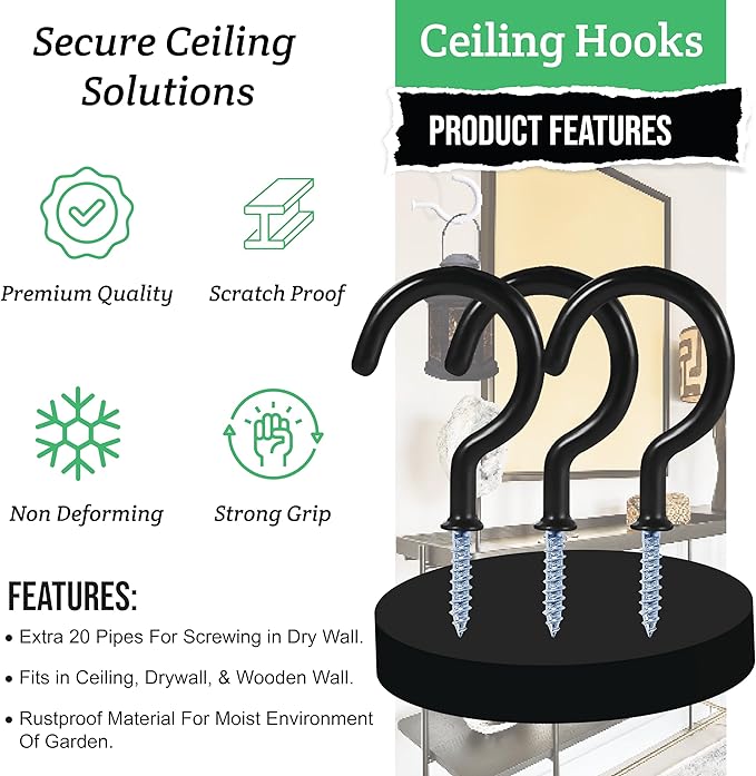 30 pcs Ceiling Hooks for Hanging Plants, Utensils and Lights - Image 8