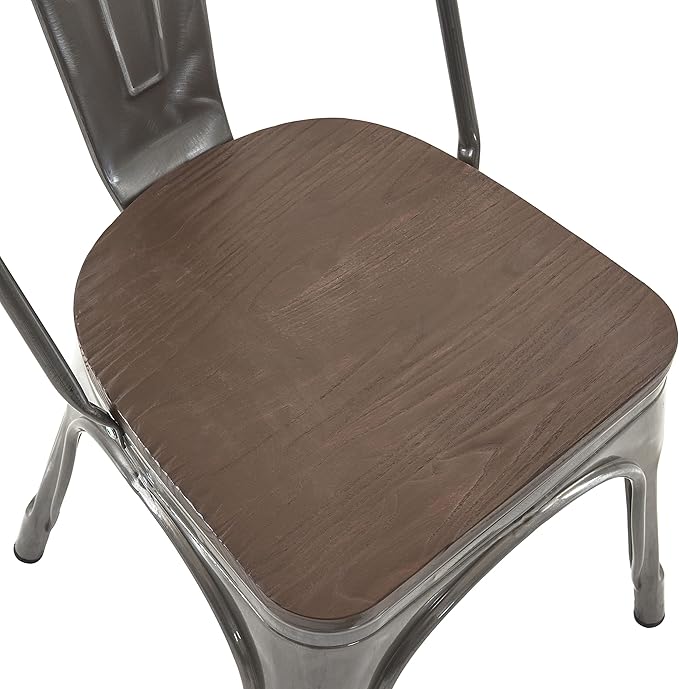 Nazhura Metal Dining Chair Farmhouse Tolix Style - Image 5