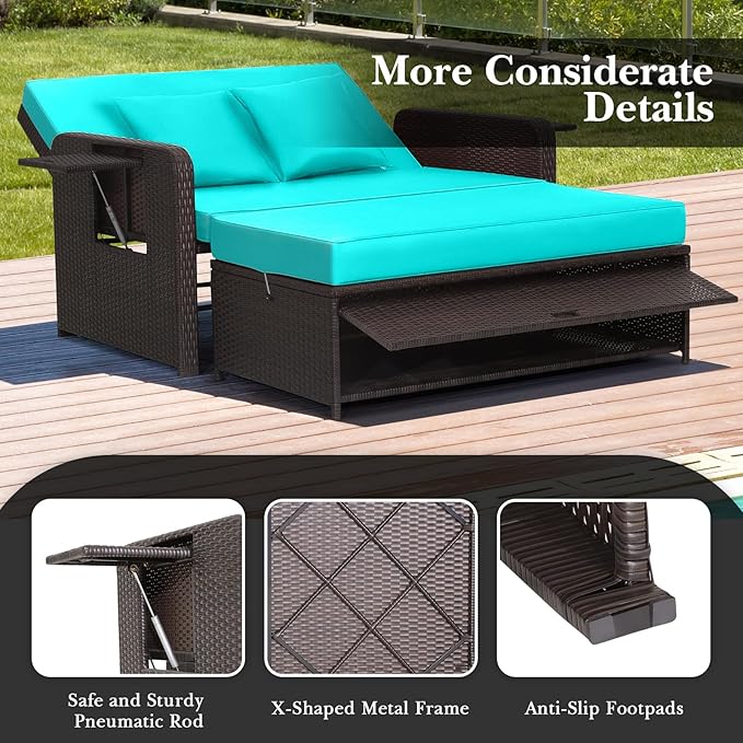 Tangkula Patio Rattan Daybed - Image 5