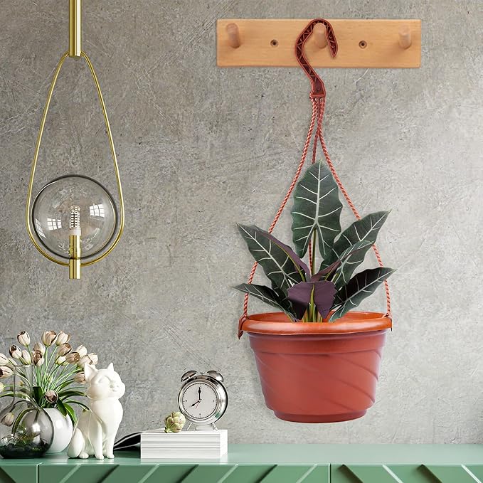VIDELLY 4 Pieces Plastic Hanging Planters, 5.9 in Dia x 3.54 in H, Small Flower - Image 6