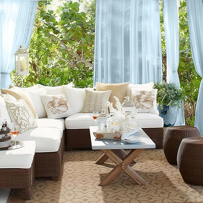 RYB HOME Sheer Curtains Outdoor - Image 4