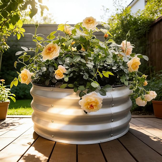 GARDMAX 2 Pack 2x2x1FT Galvanized Round Raised Garden Bed Kit, Metal Planter - Image 7