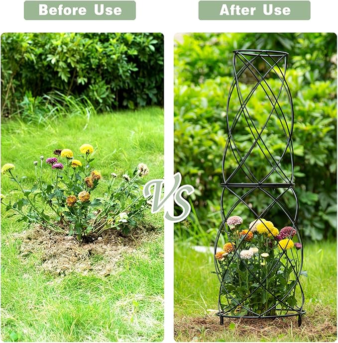 35-Inch Metal Garden Obelisk Trellis - Image 3