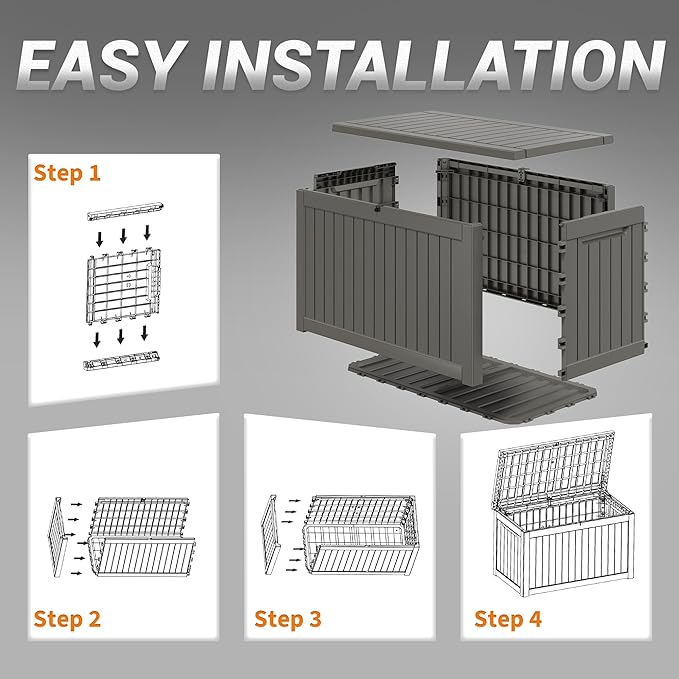 Outdoor Storage Box, Resin Deck Boxes Indoor and outdoor, Waterproof Storage - Image 6