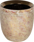 Creative Co-Op Embossed Textured Stoneware Planter, Metallic Gold by CreativeCo-Op