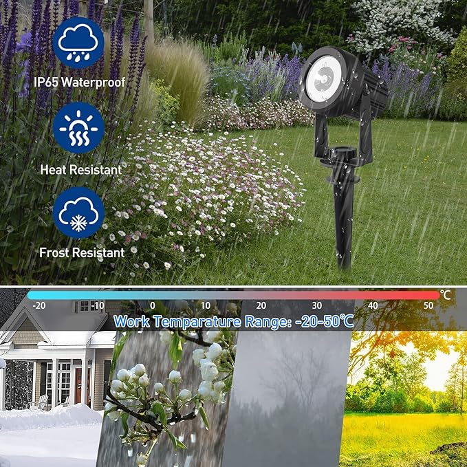T-SUNUS Solar Garden Spot Lights, LED Solar Landscape Light Outdoor IP65 - Image 4
