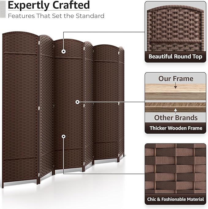 Sorbus 6 Panel Room Divider 6 ft. Tall - Image 3
