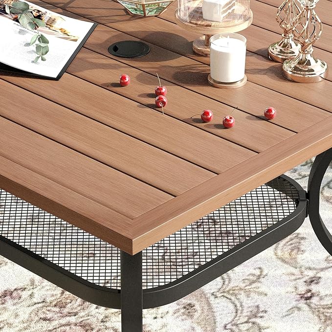 VICLLAX 5 Pieces Patio Dining Set, Outdoor Furniture Set Includes 37.8" Square - Image 6