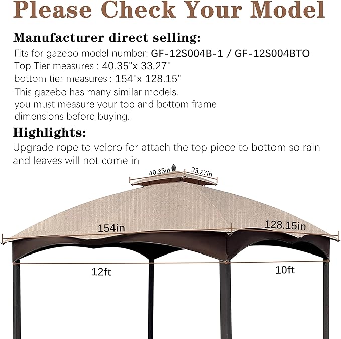 SCOCANOPY Light Beige Ripstop Replacement Top - Image 2