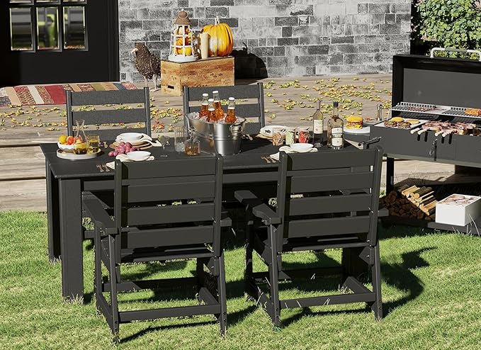 GREENVINES Outdoor Dining Chairs Set of 2 | HDPE | Patio Chair | All-Weather | - Image 3