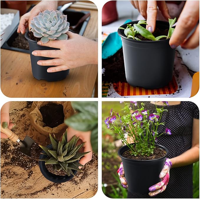 50Pcs Nursery Pots Variety Pack Plastic Pots - Image 6