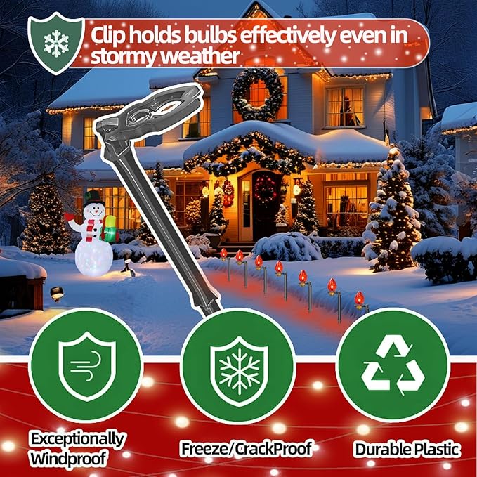 50 Pack Christmas Light Stakes 8.5"-10" - Image 3