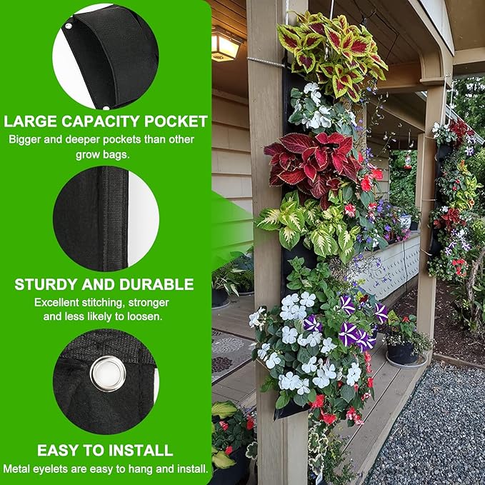 ANGTUO 6 Pockets Hanging Planters - Image 2