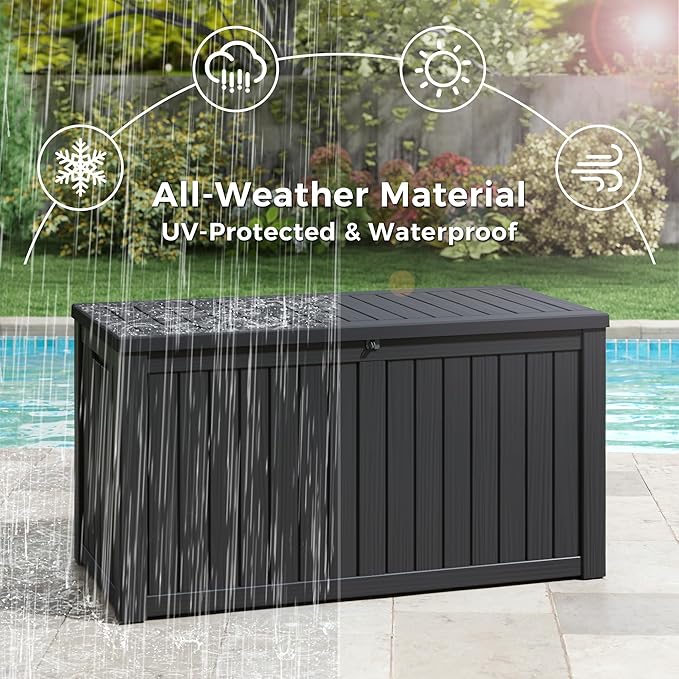 Outdoor Storage Box, Resin Deck Boxes Indoor and outdoor, Waterproof Storage - Image 5