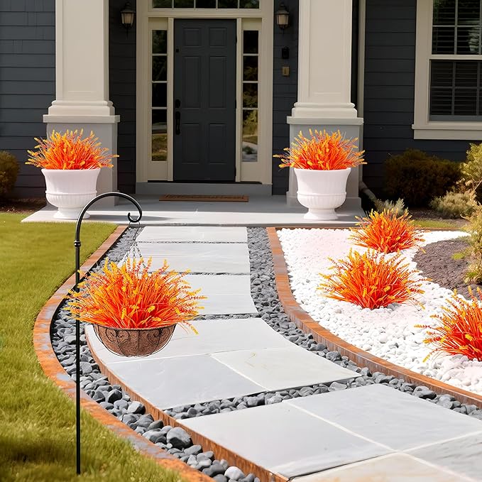Artificial Fake Plants Flowers for Outdoors Fall Decor, 12 Bundles Fall Leaves - Image 5