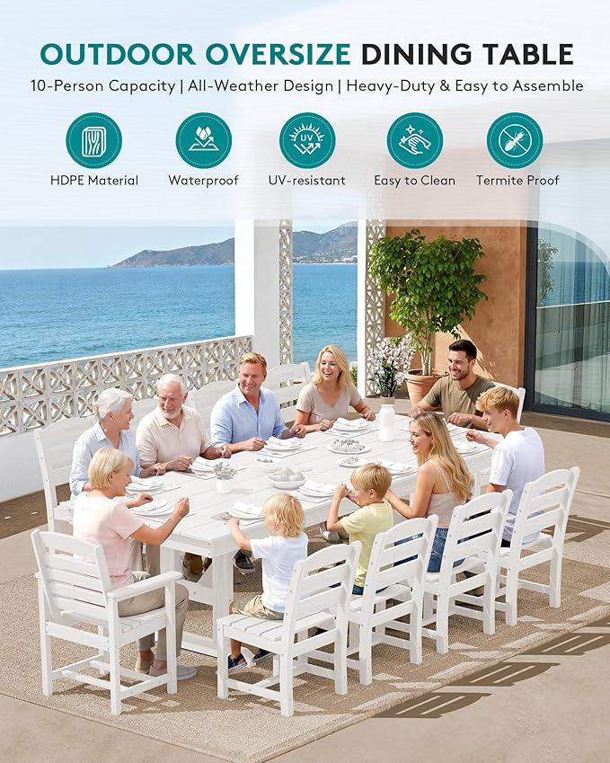SERWALL 11 Piece Outdoor Dining Set - Image 8