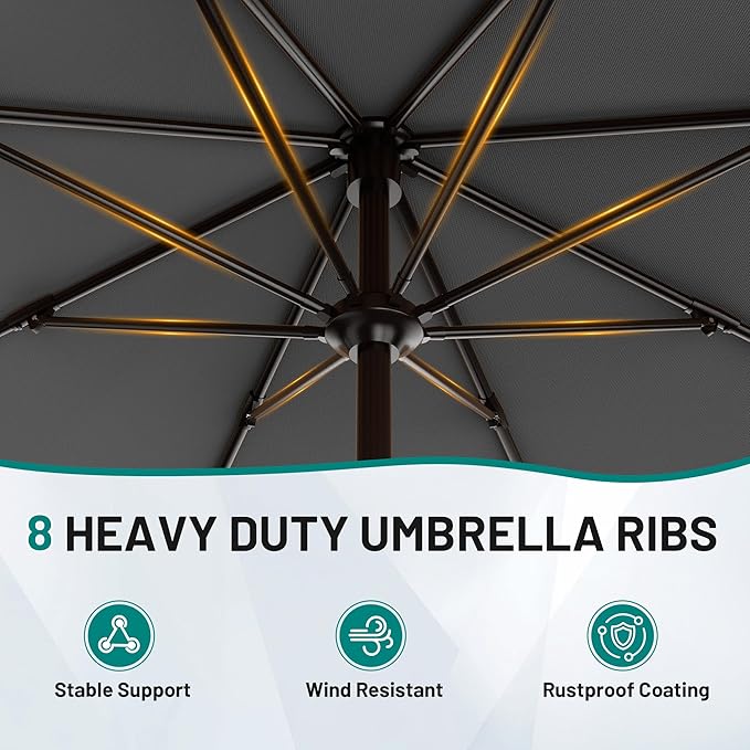 AreShark 9 FT Patio Umbrella for Outdoor, Outdoor Table Umbrella - Image 3