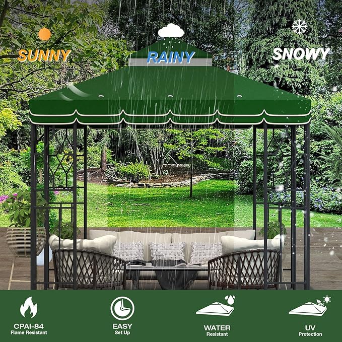10x10 Canopy Replacement Top Double Tiered Gazebo Cover - Image 4