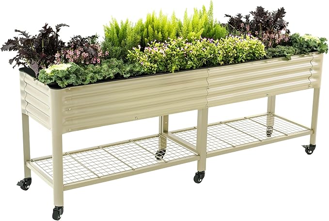 Rolling Elevated Raised Garden Bed-V Series, 1400 Lbs Weight Capacity, Outdoor by VegoGarden