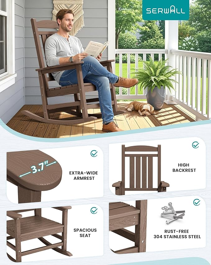 SERWALL HDPE Outdoor Rocking Chair - Image 5