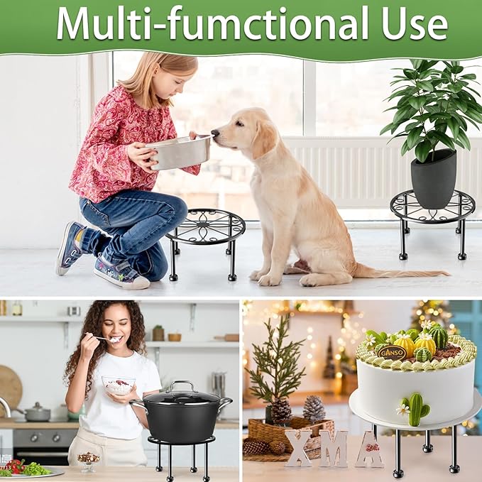 Garden Gifts Plant Lovers Gifts 3 Packs Black Metal Plant Stand - Image 7