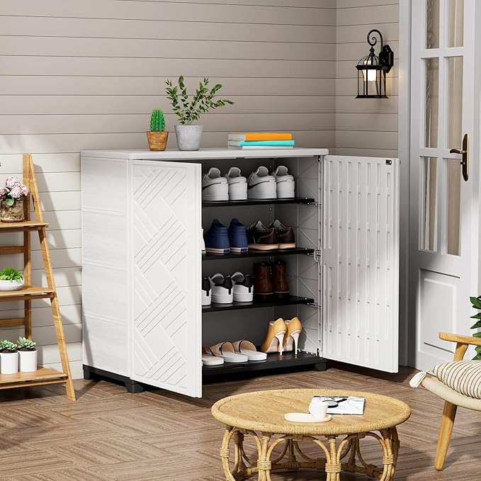 ZZM Indoor/Outdoor Storage Cabinet Waterproof, All Weather Outdoor Storage - Image 6
