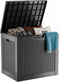 31 Gallon Outdoor Deck Box, Lockable Waterproof Outdoor Storage Boxes by MAIUSCOLI