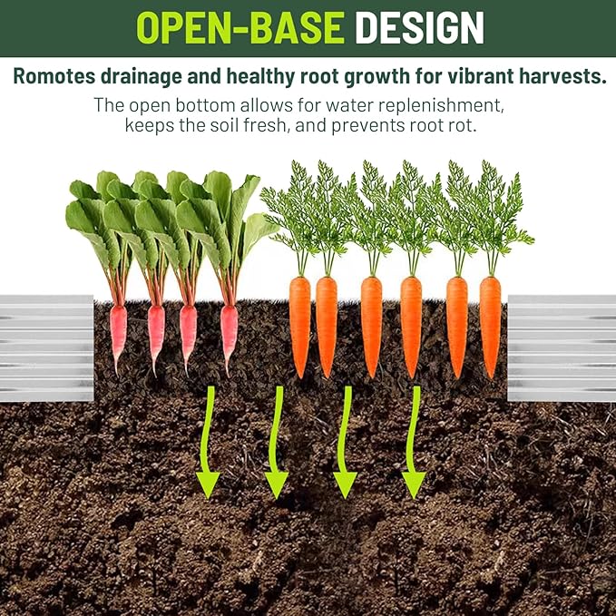 2 Pack 8x2x1FT Galvanized Metal Raised Garden Bed Kit - Image 4