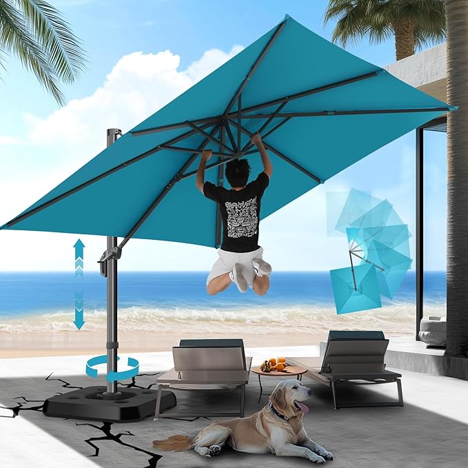 HOTEEL10x10ft Patio Umbrella Cantilever Umbrellas by HOTEEL