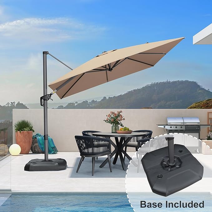 PURPLE LEAF 9 Feet Square Cantilever Umbrella Patio Umbrella - Image 2