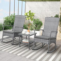 Outdoor Rocking Chair 3 Pieces High-Backed Rocking Chair Patio Rocking Chairs by Unknown