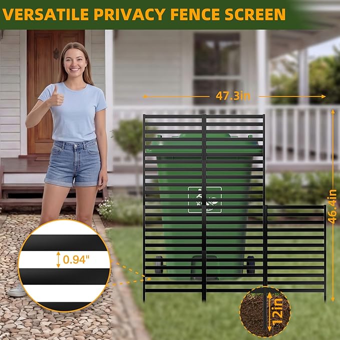 46.4" H X 47.3" W Metal Privacy Screen Outdoor - Image 3