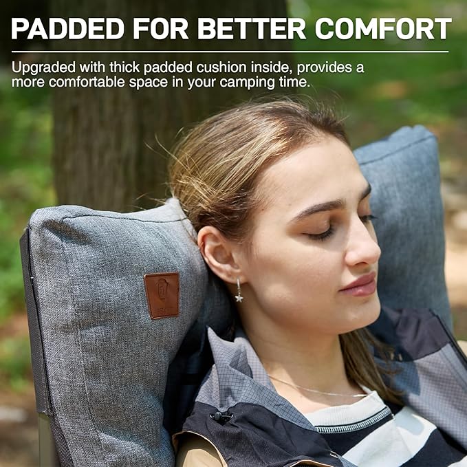 EVER ADVANCED Padded Oversized Folding Camping Chair - Image 2