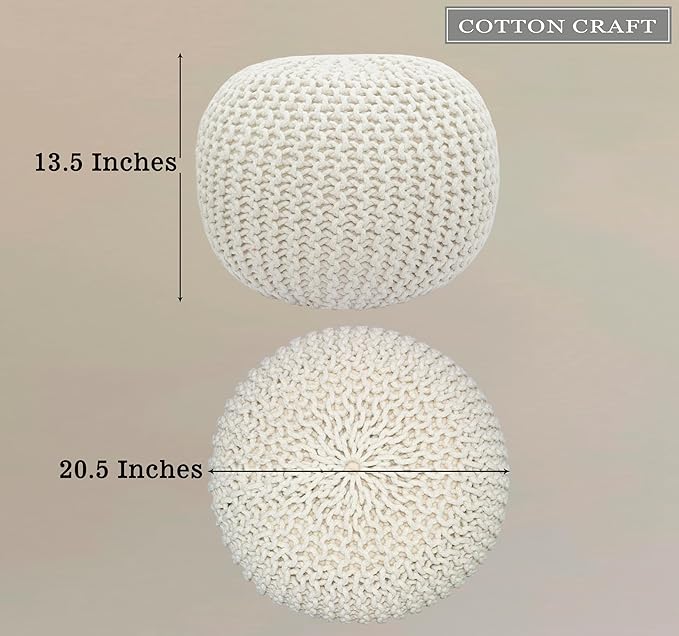 COTTON CRAFT Round Dori Pouf - Image 3