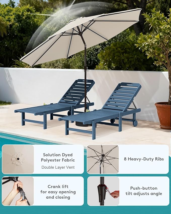 SERWALL Outdoor Chaise Lounge Set of 2 - Image 5