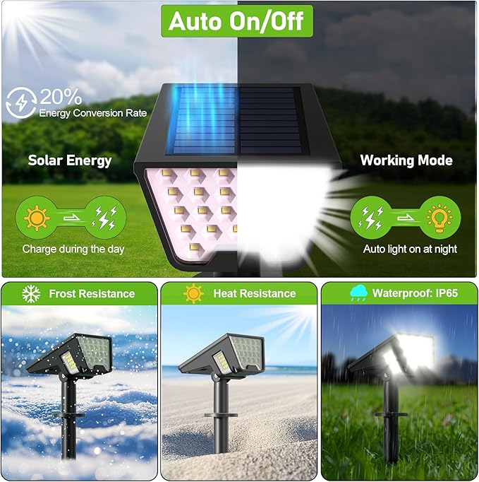 Solar Spot Lights Outdoor Waterproof IP67, Solar Powered Lights Outdoor - Image 3