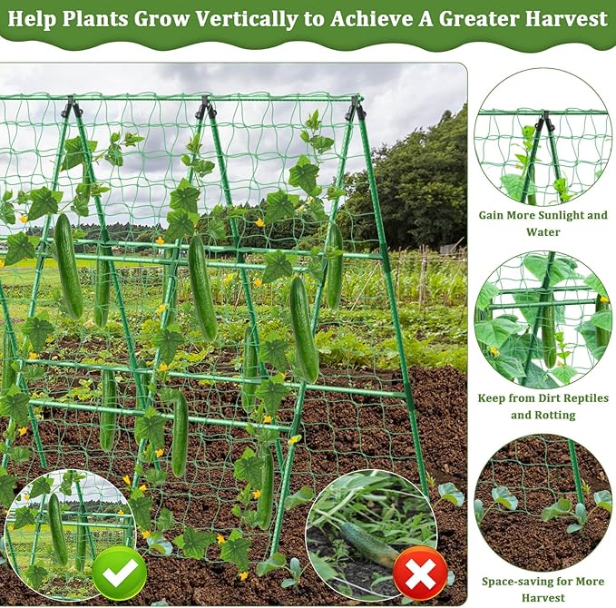 Cucumber Trellis for Raised Bed, 50x 54 inch A-Frame Garden Trellis for - Image 4