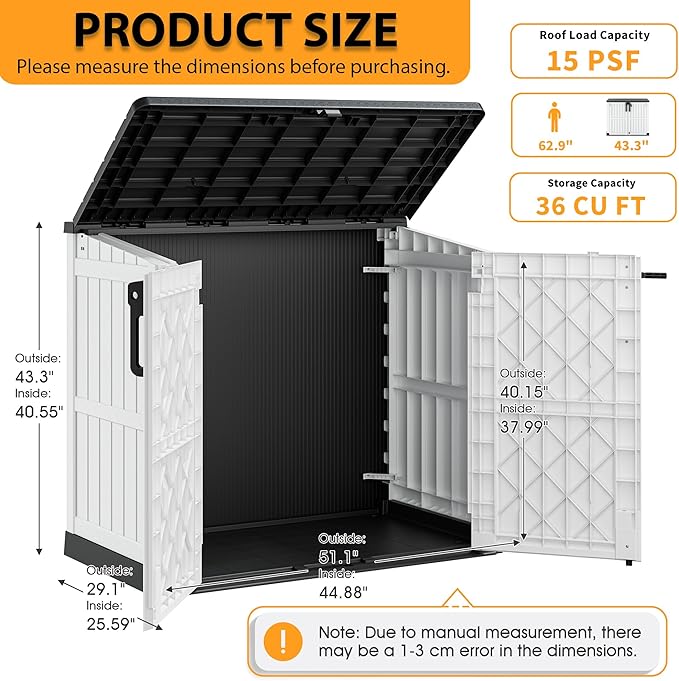 LHBcraft Outdoor Storage Cabinet 36 Cu Ft - Image 4